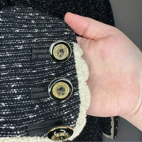 Vintage St. John Collection Jacket Black & White Tweed Boucle Knit Blazer Size 2 - Picture 10 of 12